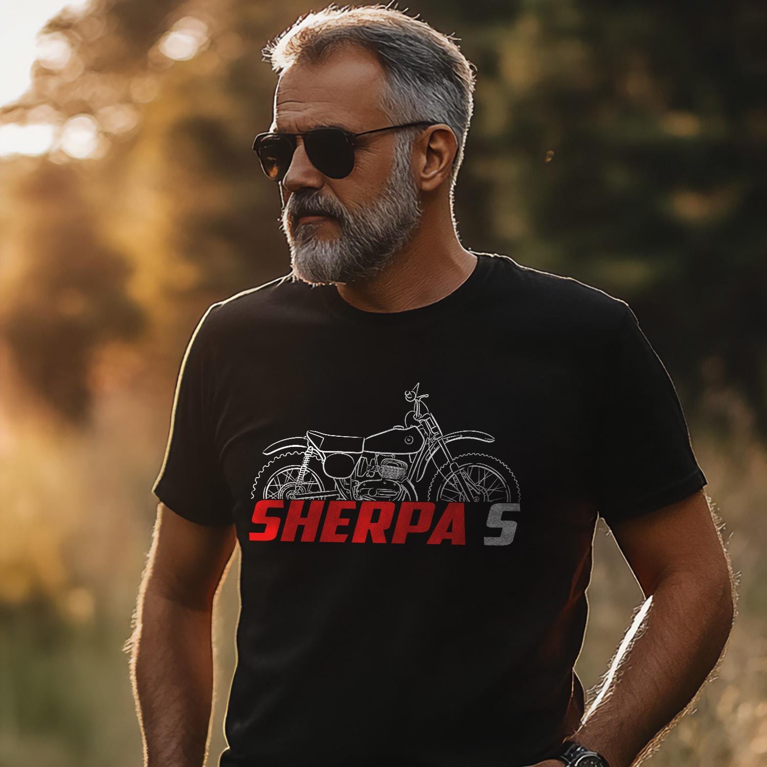 Bultaco Sherpa S Mk2 Inspired T-Shirt - Motorcycle Tee Shirt for Riders