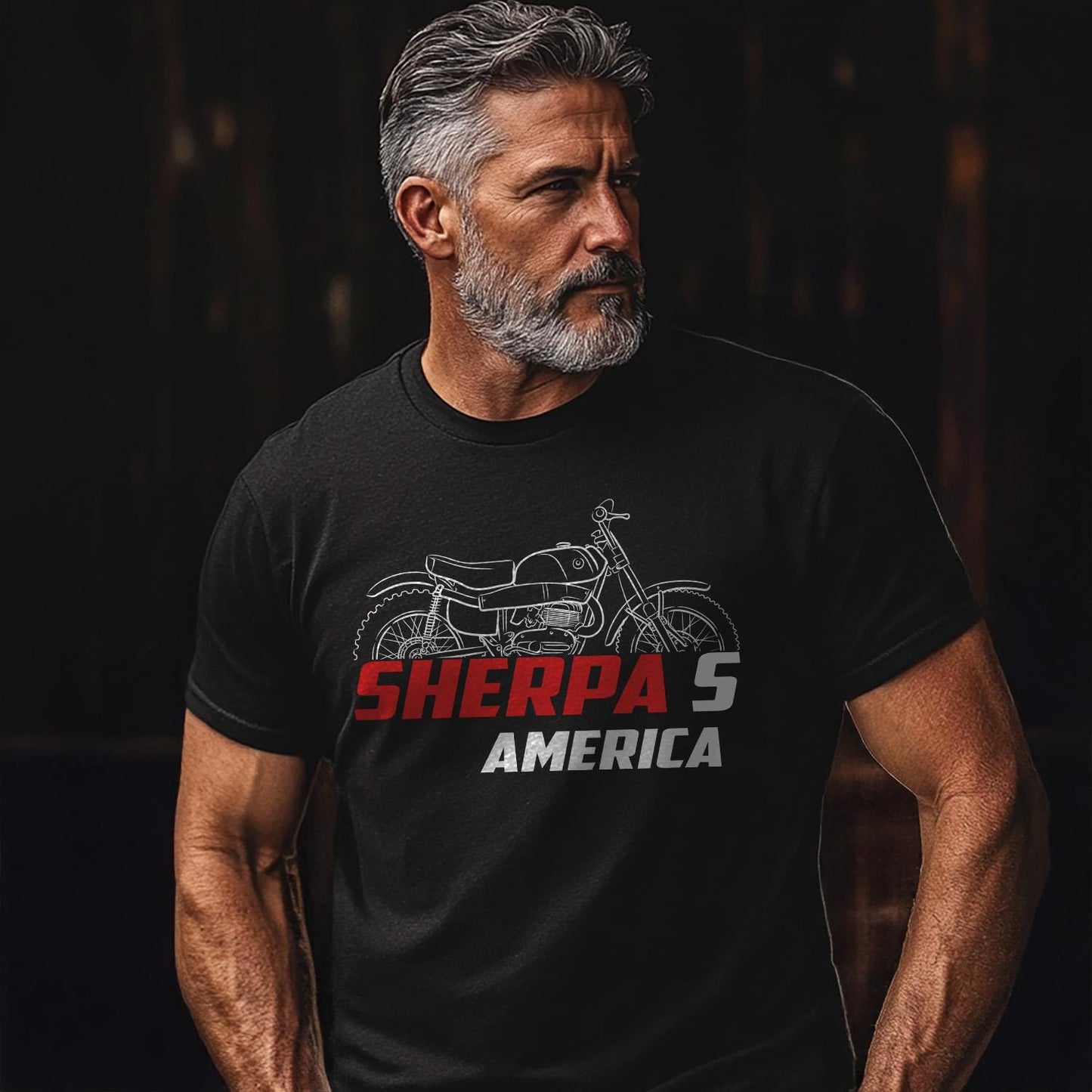 Bultaco Sherpa S America 100 125 175 200 Inspired T-Shirt - Motorcycle Tee Shirt for Riders