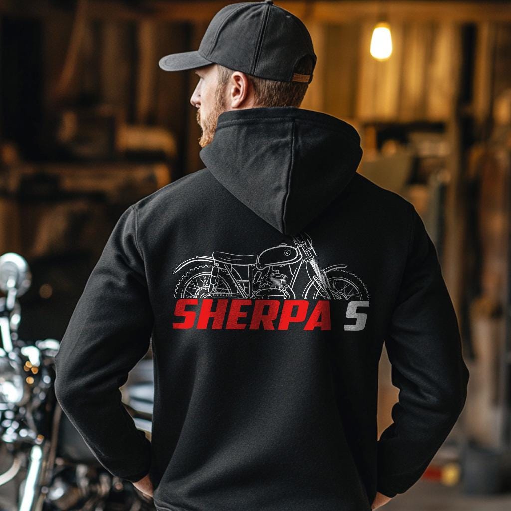 Bultaco Sherpa S 125 Inspired Hoodie - Motorcycle Sweatshirt for Riders