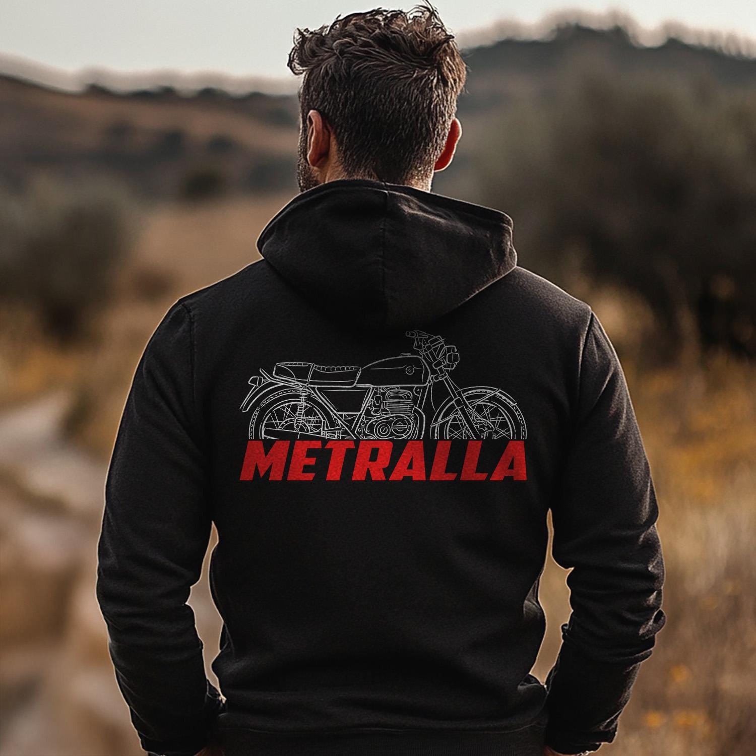 Bultaco Metralla GTS Inspired Hoodie - Motorcycle Sweatshirt for Riders