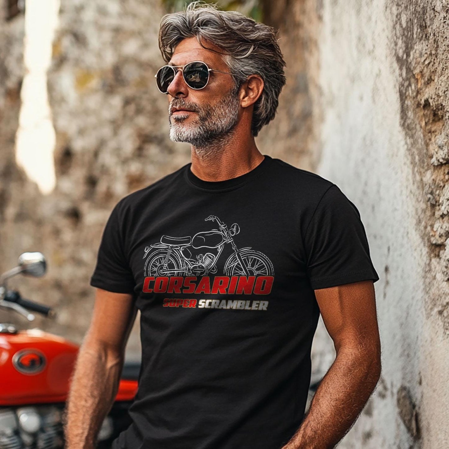 Moto Morini Corsarino Super Scrambler Inspired T-Shirt - Motorcycle Tee Shirt for Riders