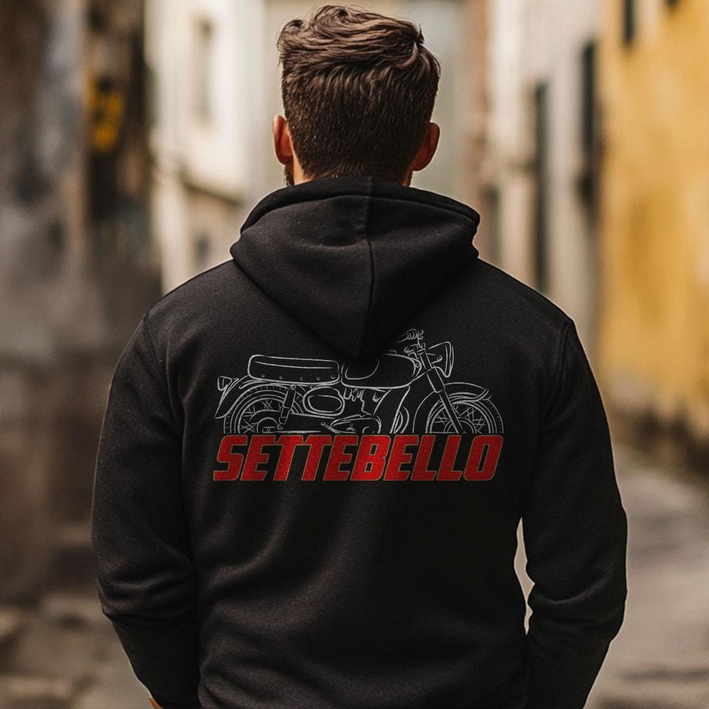 Moto Morini Settebello 250 GI 1965 - 1969 Inspired Hoodie - Motorcycle Sweatshirt for Riders