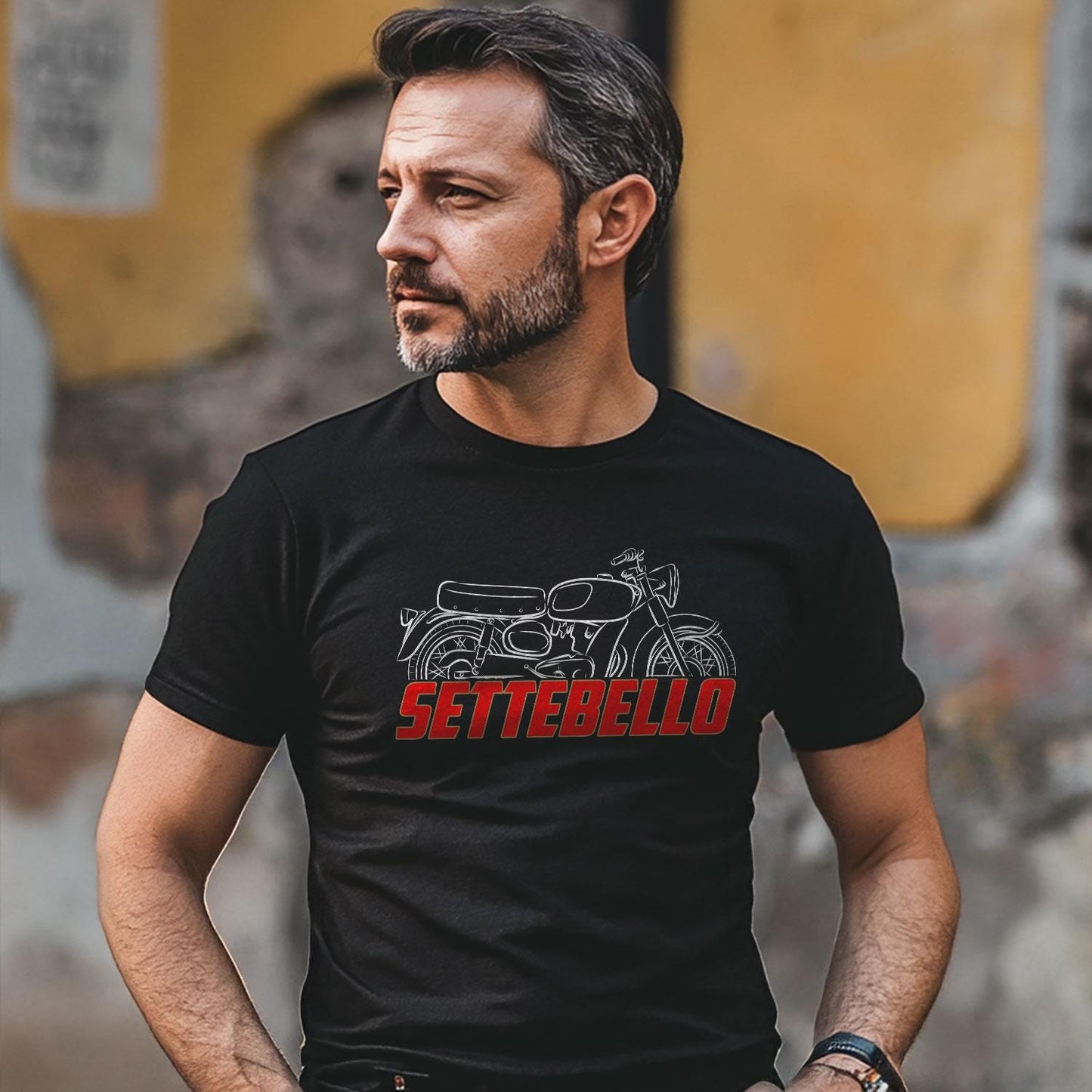 Moto Morini Settebello 250 GI 1965 - 1969 Inspired T-Shirt - Motorcycle Tee Shirt for Riders