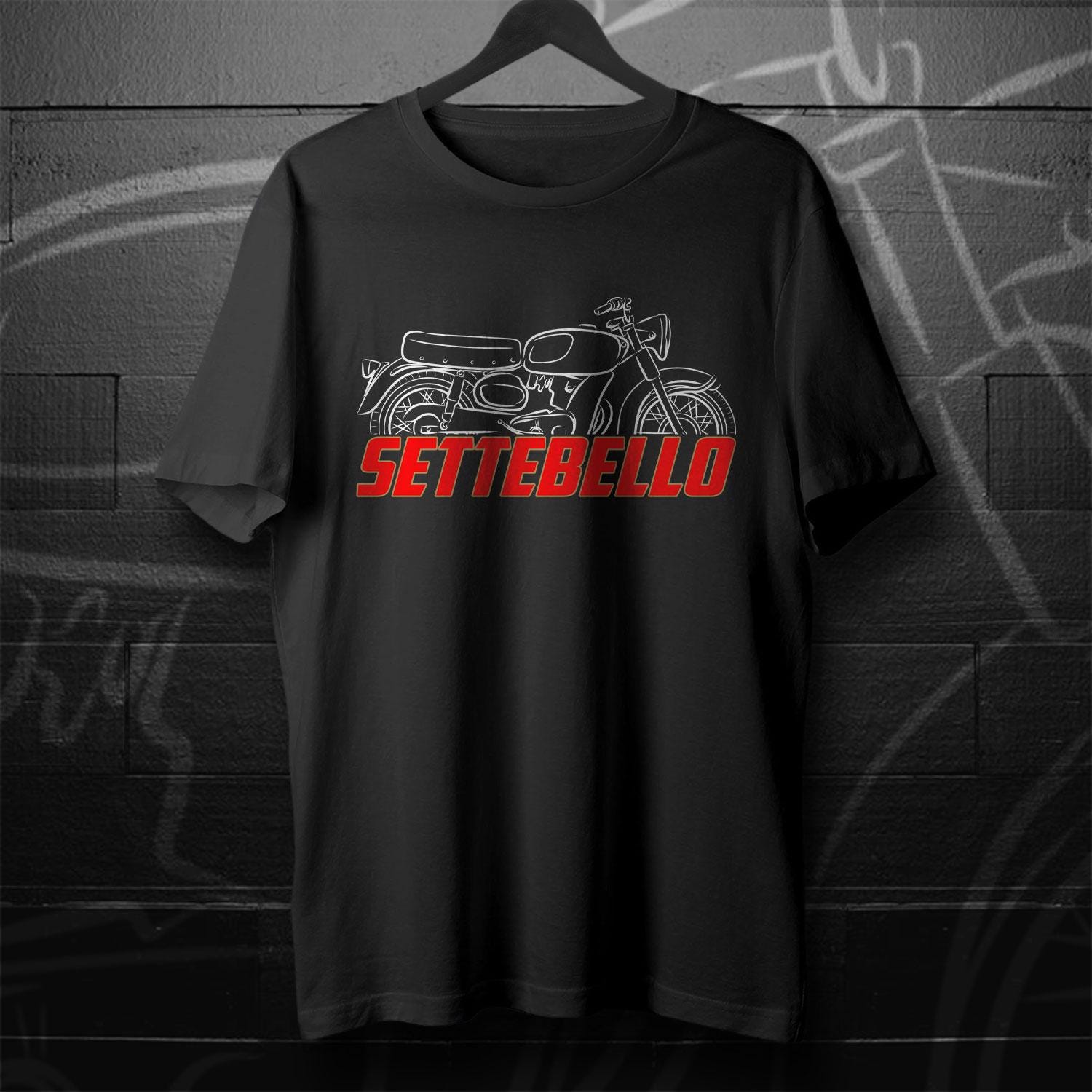 Moto Morini Settebello 250 GI 1965 - 1969 Inspired T-Shirt - Motorcycle Tee Shirt for Riders