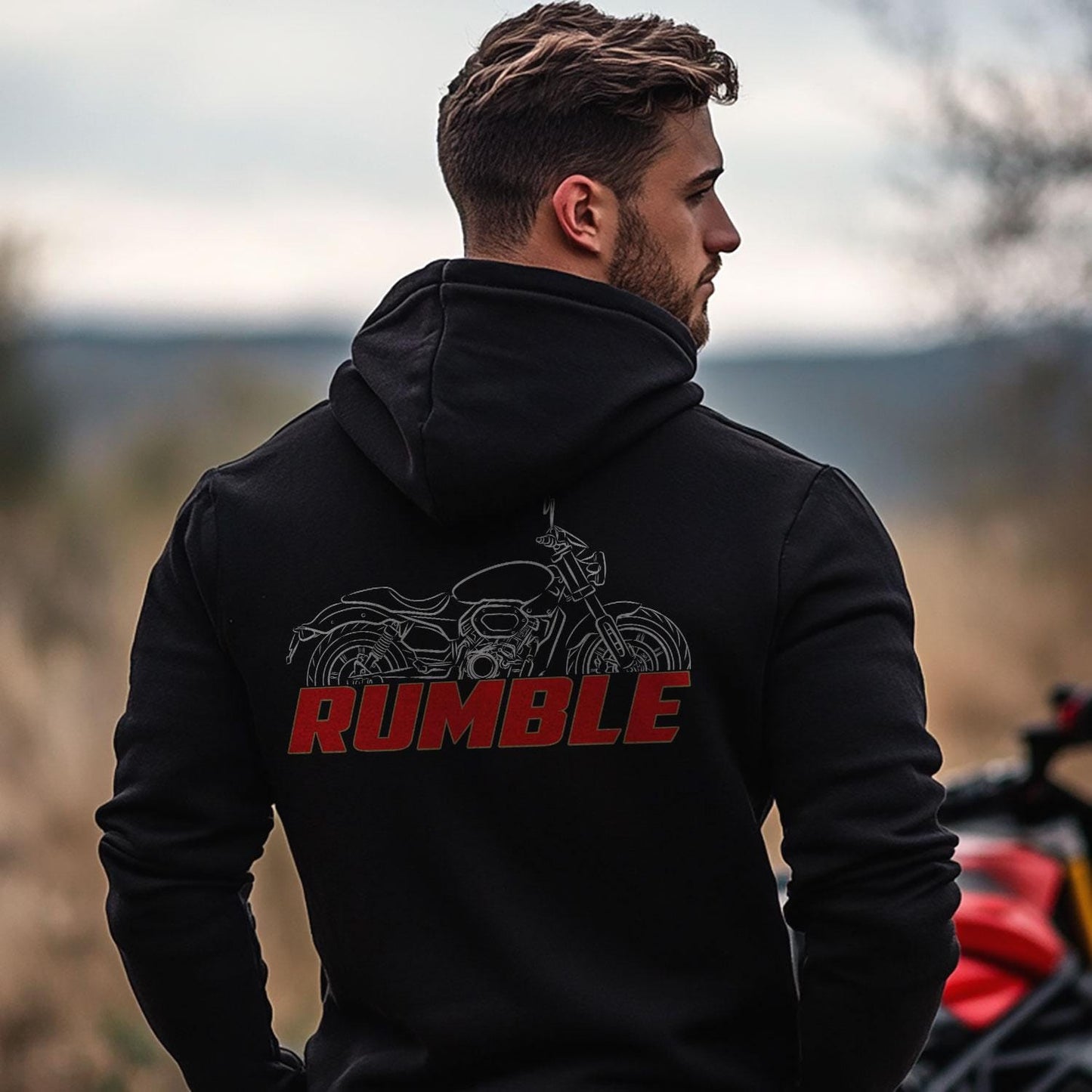 Moto Morini Rumble 2025 Inspired Hoodie - Motorcycle Sweatshirt for Riders