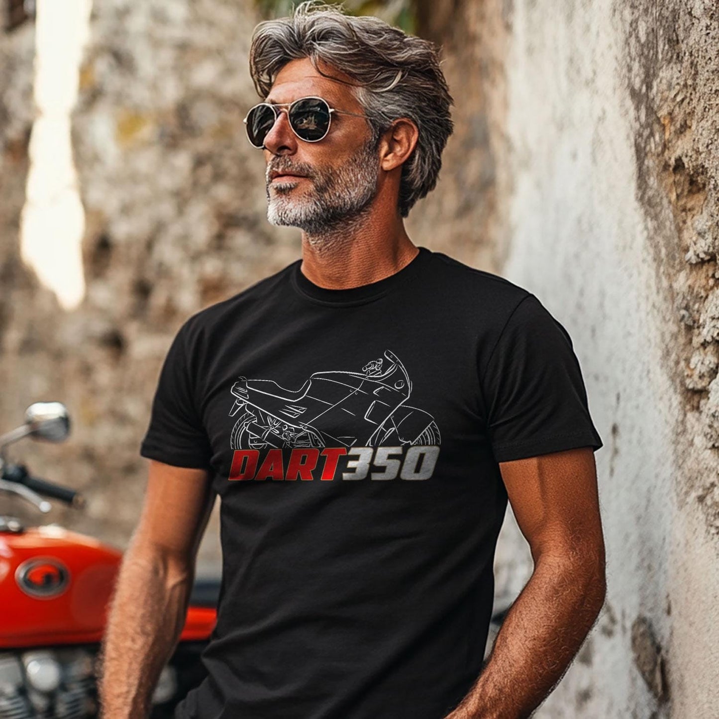 Moto Morini Dart 350 1988 - 1990 Inspired T-Shirt - Motorcycle Tee Shirt for Riders