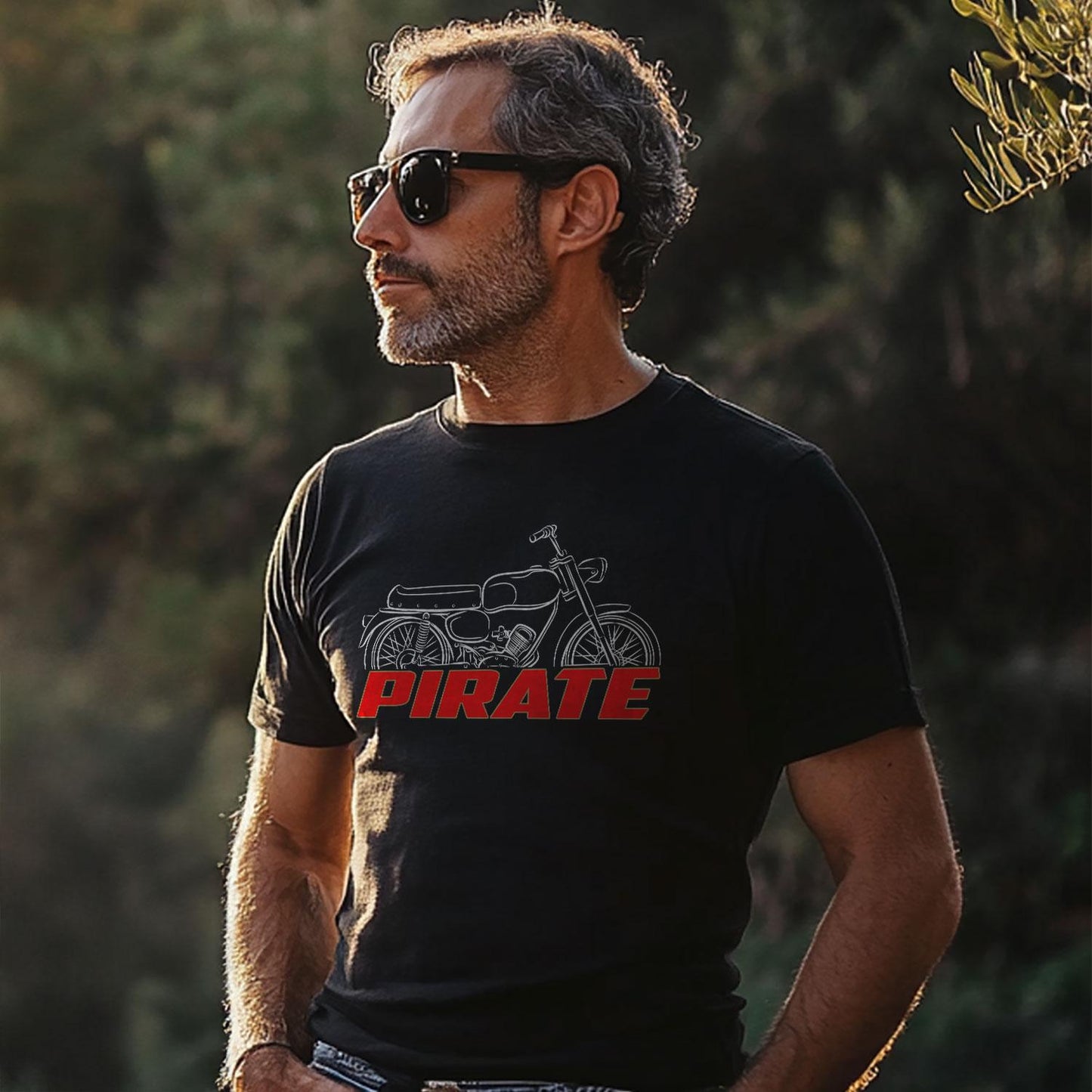 Moto Morini Pirate Inspired T-Shirt - Motorcycle Tee Shirt for Riders