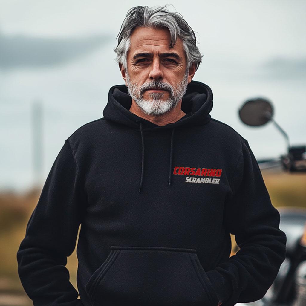 Moto Morini Corsarino Scrambler Inspired Hoodie - Motorcycle Sweatshirt for Riders