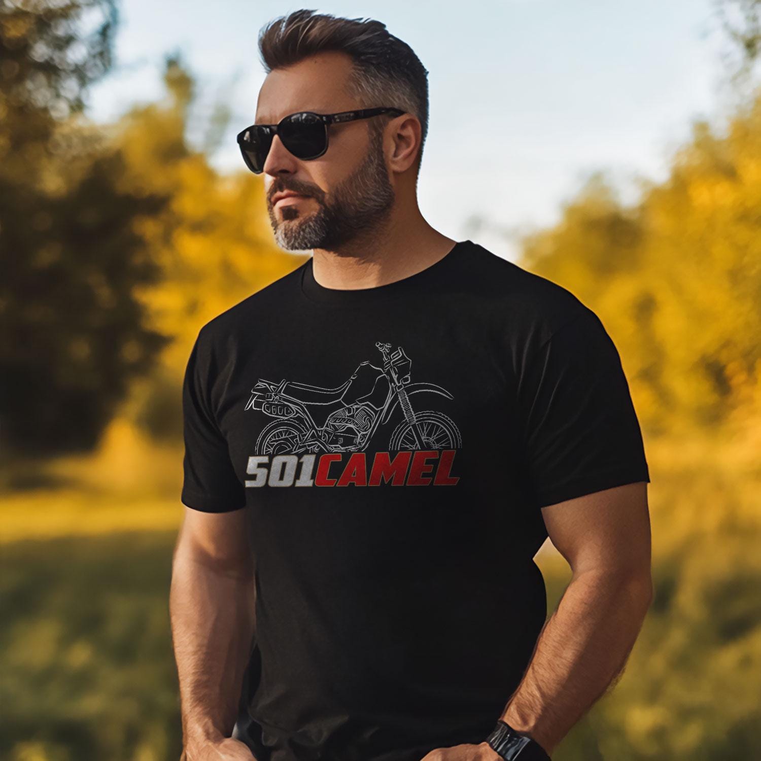 Moto Morini 501 XE Camel 1985 Inspired T-Shirt - Motorcycle Tee Shirt for Riders