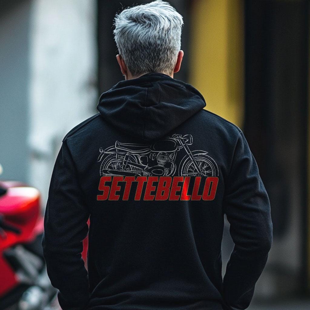 Moto Morini 175 Settebello Inspired Hoodie - Motorcycle Sweatshirt for Riders
