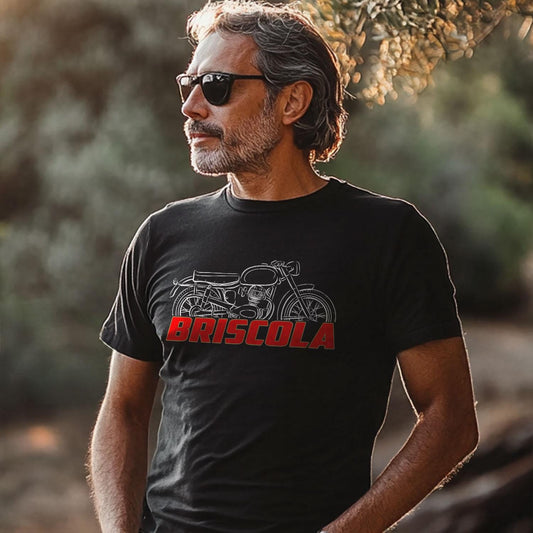 Moto Morini 175 Briscola 1956 - 1957 Inspired T-Shirt - Motorcycle Tee Shirt for Riders
