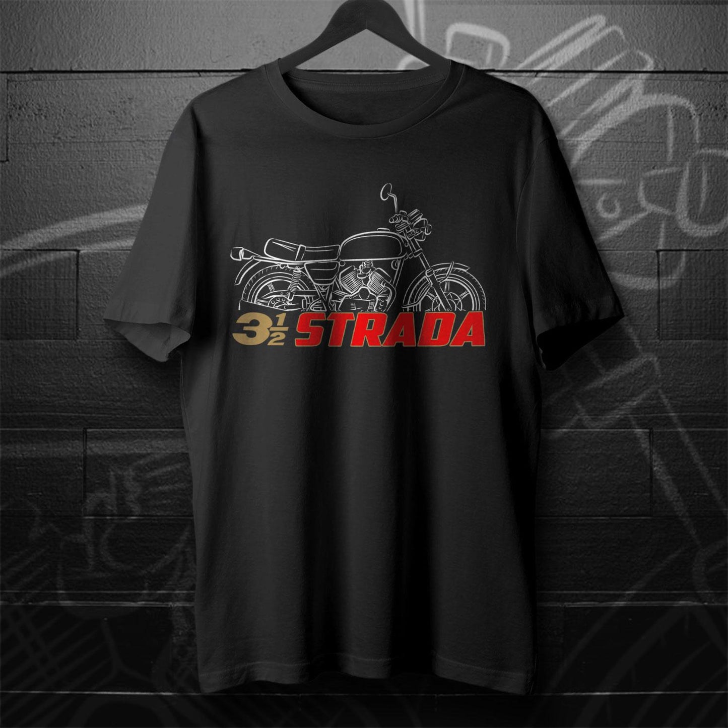 Moto Morini 3 1/2 Strada Inspired T-Shirt - Motorcycle Tee Shirt for Riders
