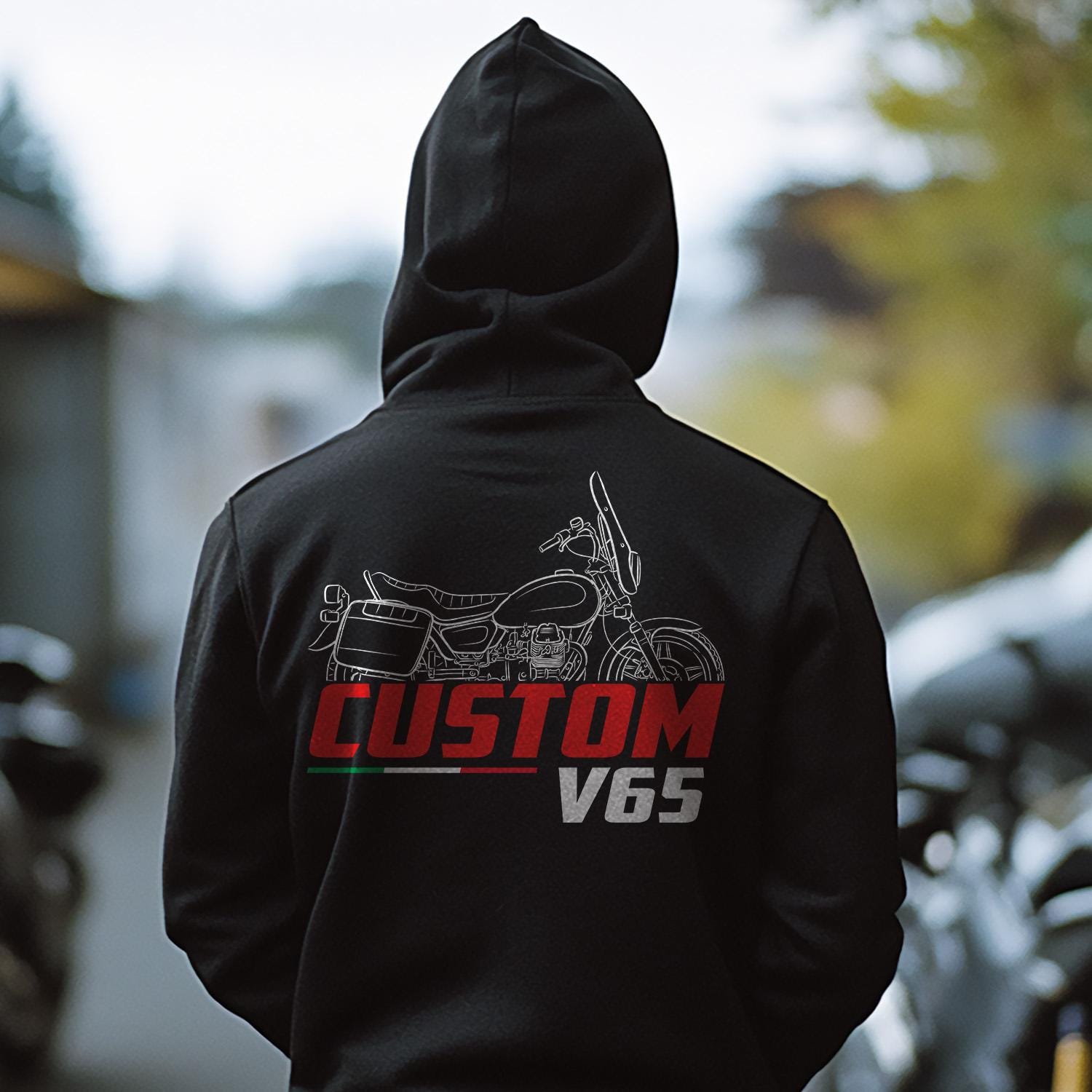 Moto Guzzi V65 Custom 1984 - 1987 Inspired Hoodie - Motorcycle Sweatshirt for Riders