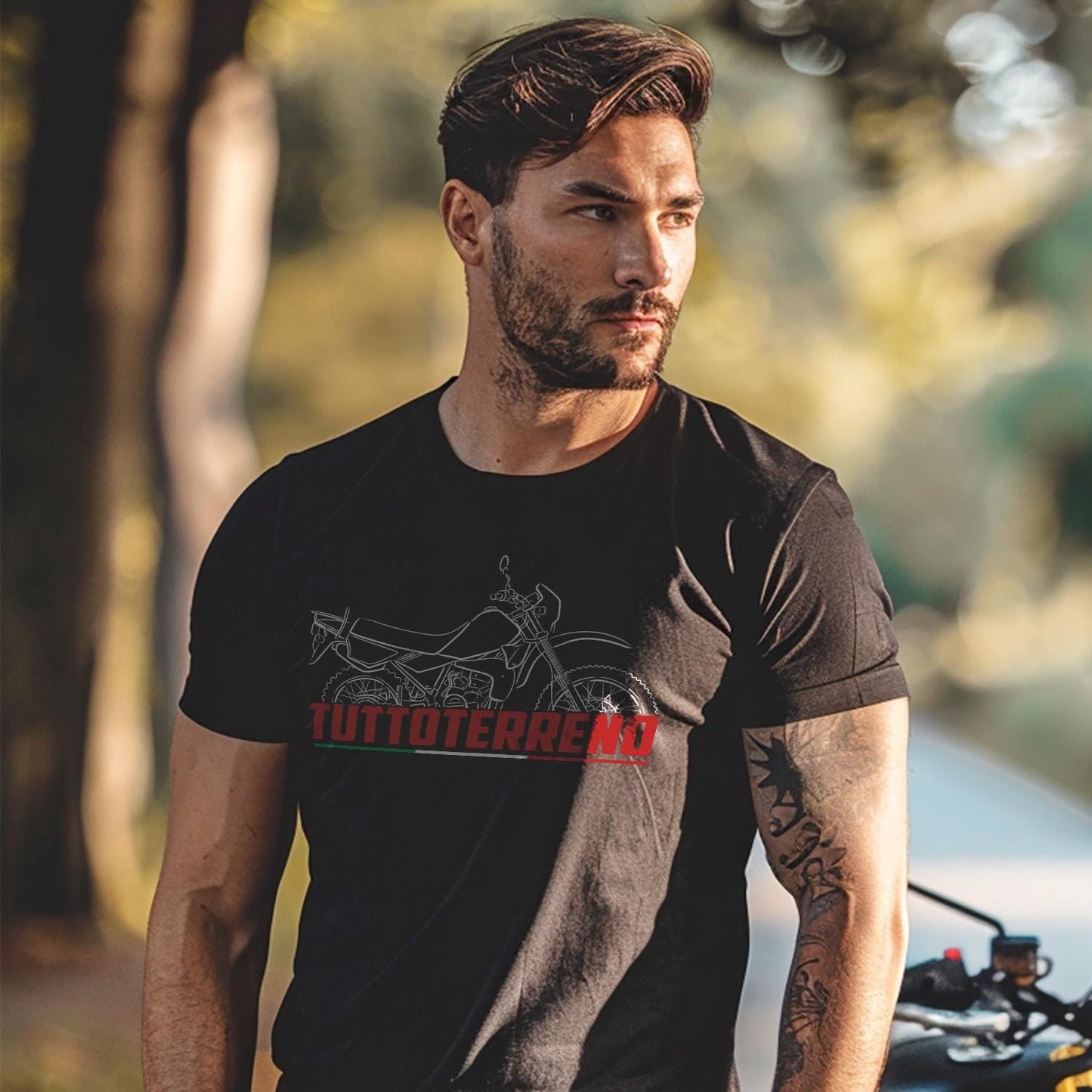 Moto Guzzi 125 TT All Terrain 1985 - 1988 Inspired T-Shirt - Motorcycle Tee Shirt for Riders