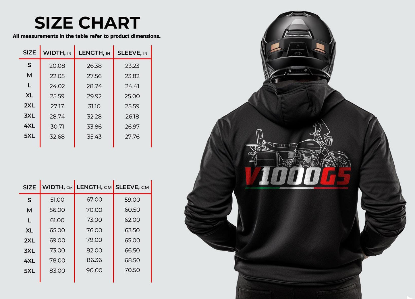 Moto Guzzi V1000 G5 1979 - 1985 Inspired Hoodie - Motorcycle Sweatshirt for Riders