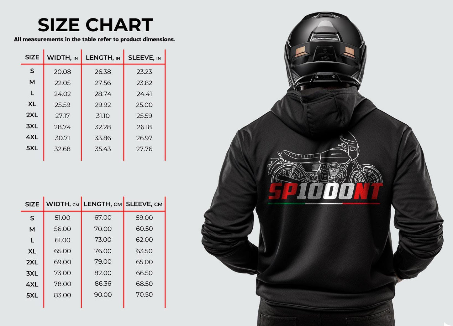Moto Guzzi SP 1000 NT 1980 - 1984 Inspired Hoodie - Motorcycle Sweatshirt for Riders