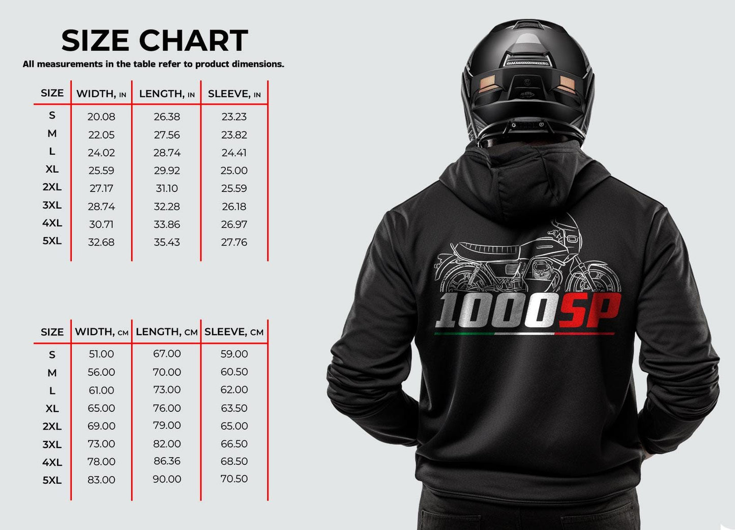 Moto Guzzi 1000 SP Inspired Hoodie - Motorcycle Sweatshirt for Riders