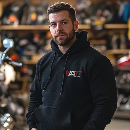 Moto Guzzi V85 TT Travel Inspired Hoodie - Motorcycle Sweatshirt for Riders