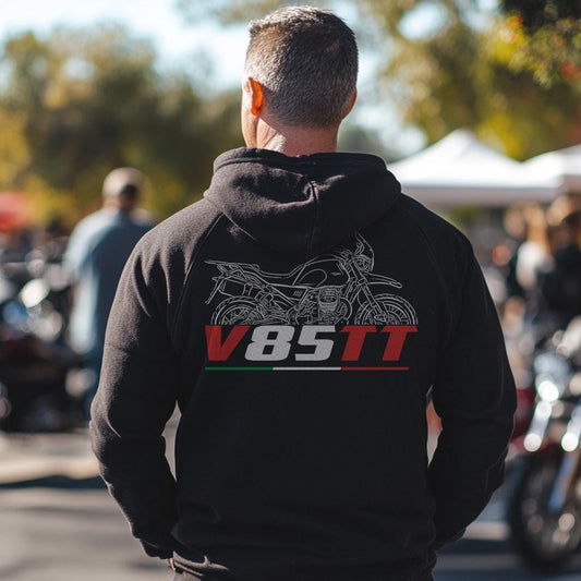 Moto Guzzi V85 TT Inspired Hoodie - Motorcycle Sweatshirt for Riders