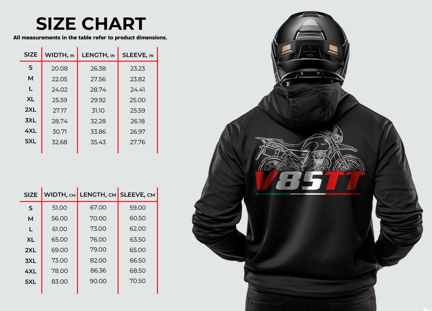 Moto Guzzi V85 TT Inspired Hoodie - Motorcycle Sweatshirt for Riders