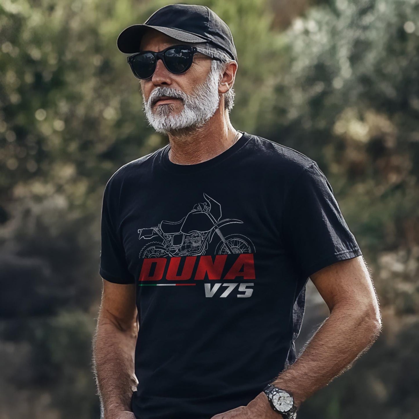 Moto Guzzi V75 Duna 1986 Inspired T-Shirt - Motorcycle Tee Shirt for Riders