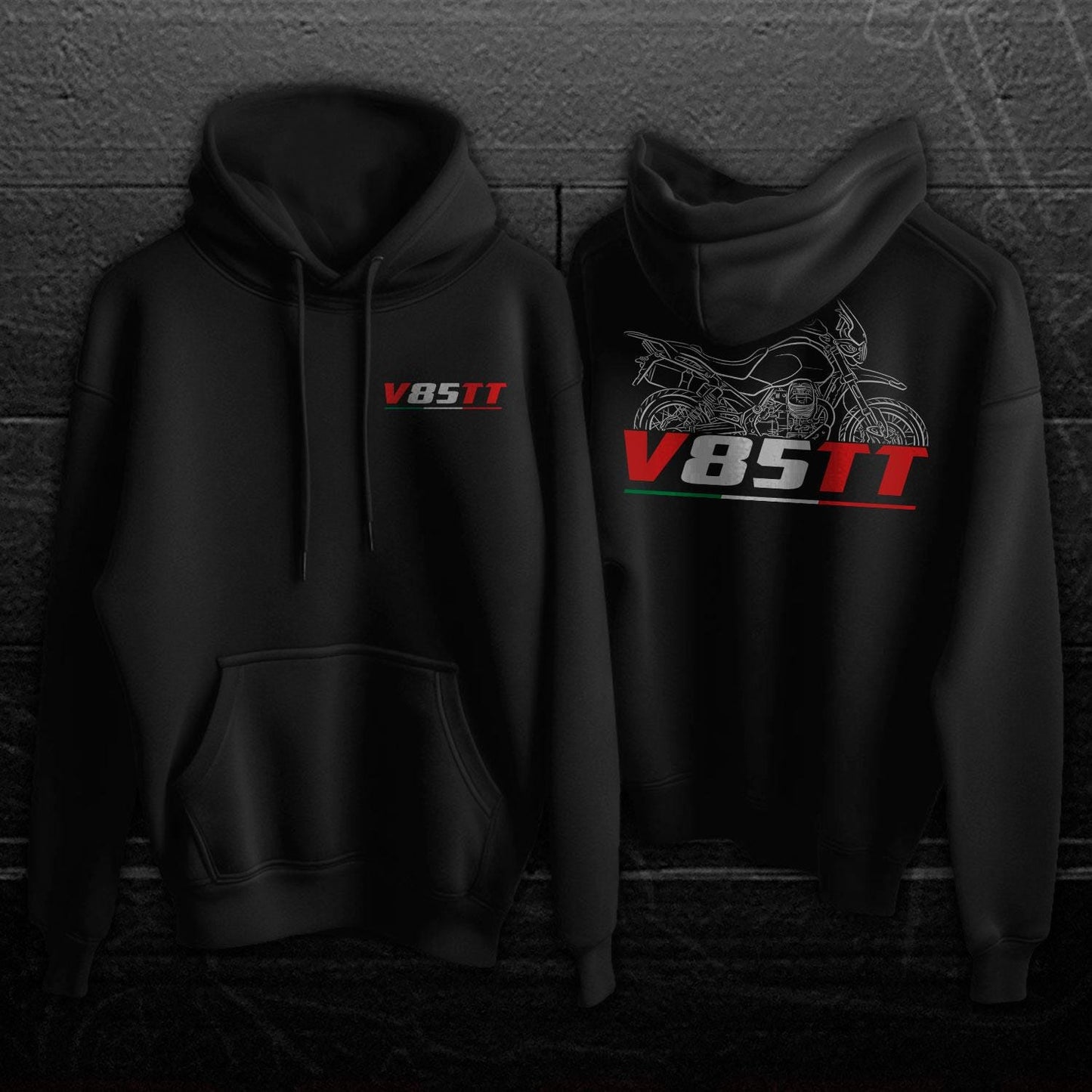 Moto Guzzi V85 TT Inspired Hoodie - Motorcycle Sweatshirt for Riders