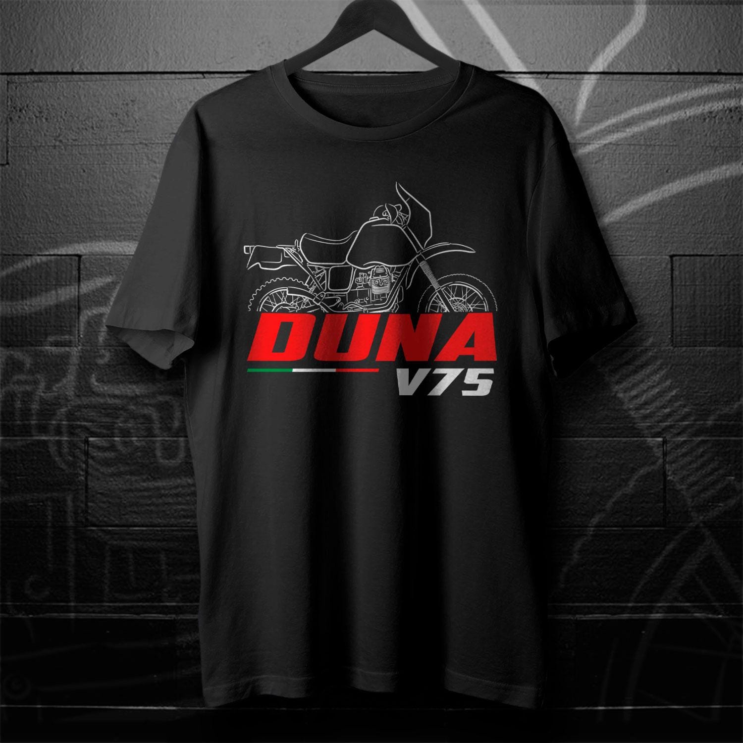Moto Guzzi V75 Duna 1986 Inspired T-Shirt - Motorcycle Tee Shirt for Riders