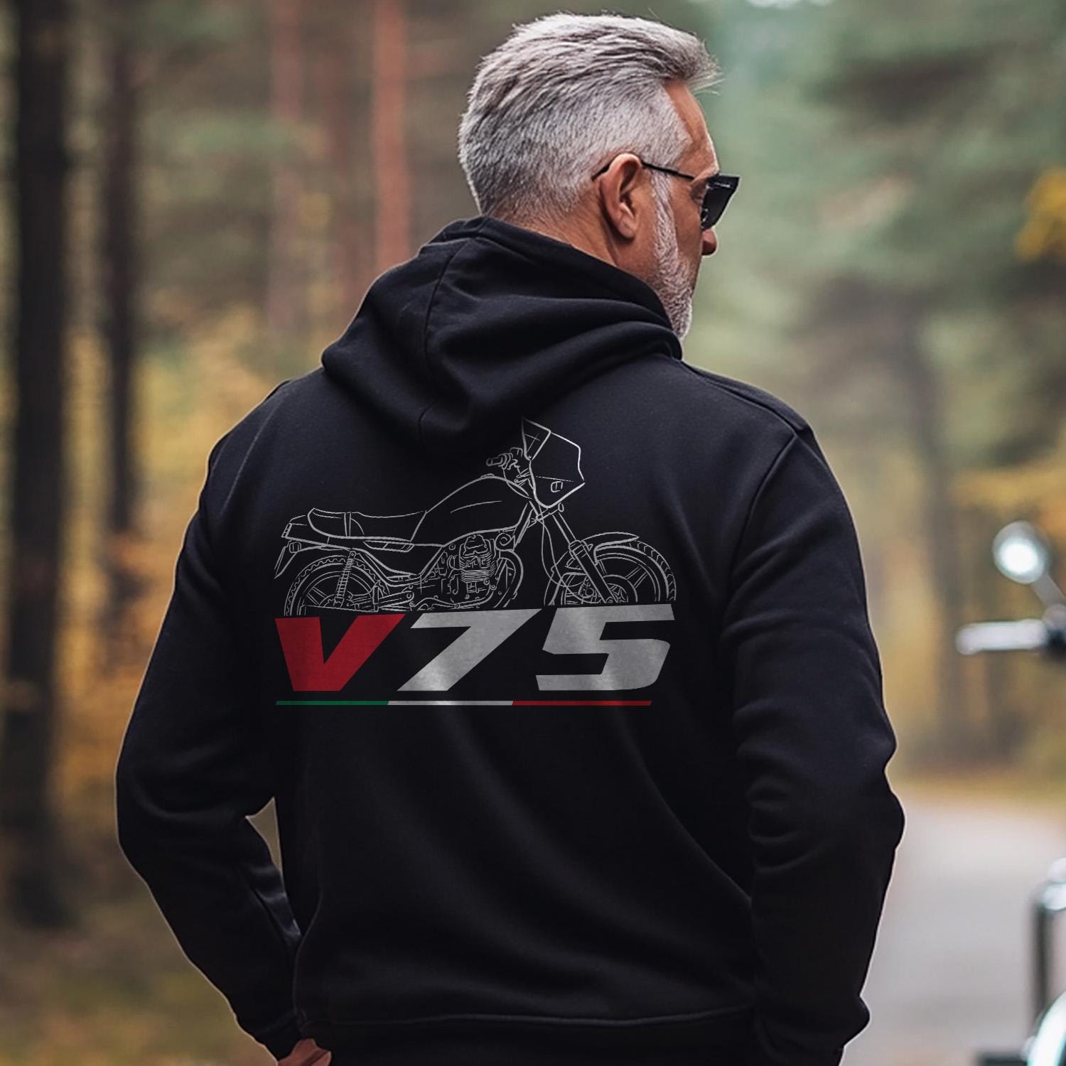 Moto Guzzi V75 1985 - 1987 Inspired Hoodie - Motorcycle Sweatshirt for Riders