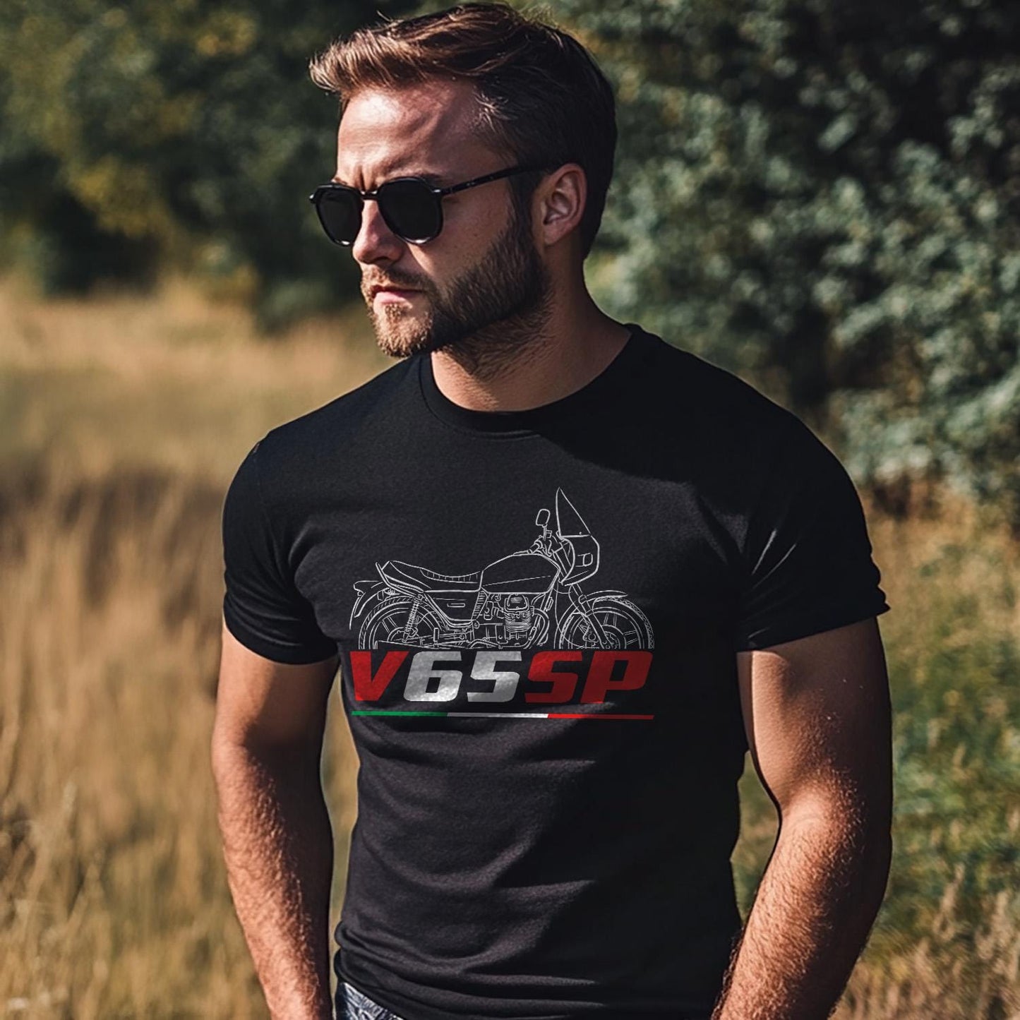 Moto Guzzi V65 SP 1983 - 1986 Inspired T-Shirt - Motorcycle Tee Shirt for Riders