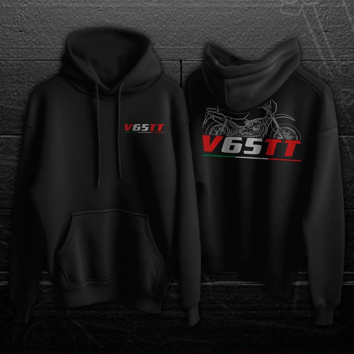 Moto Guzzi V65 TT Inspired Hoodie - Motorcycle Sweatshirt for Riders