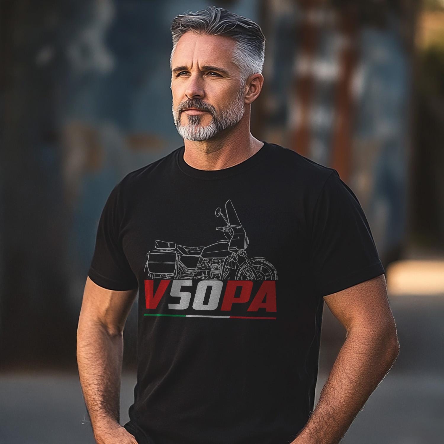 Moto Guzzi V50 PA 1991 Inspired T-Shirt - Motorcycle Tee Shirt for Riders