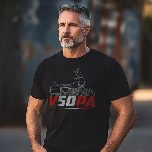 Moto Guzzi V50 PA 1991 Inspired T-Shirt - Motorcycle Tee Shirt for Riders