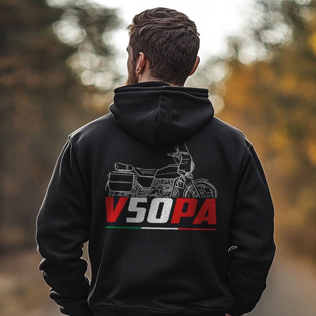 Moto Guzzi V50 PA 1991 Inspired Hoodie - Motorcycle Sweatshirt for Riders