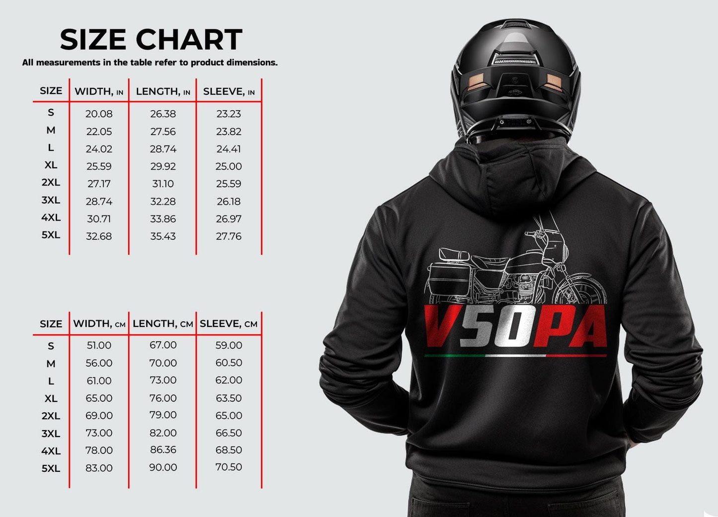 Moto Guzzi V50 PA 1991 Inspired Hoodie - Motorcycle Sweatshirt for Riders