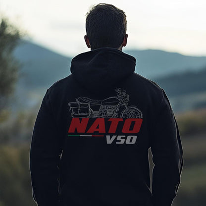 Moto Guzzi V50 NATO Inspired Hoodie - Motorcycle Sweatshirt for Riders