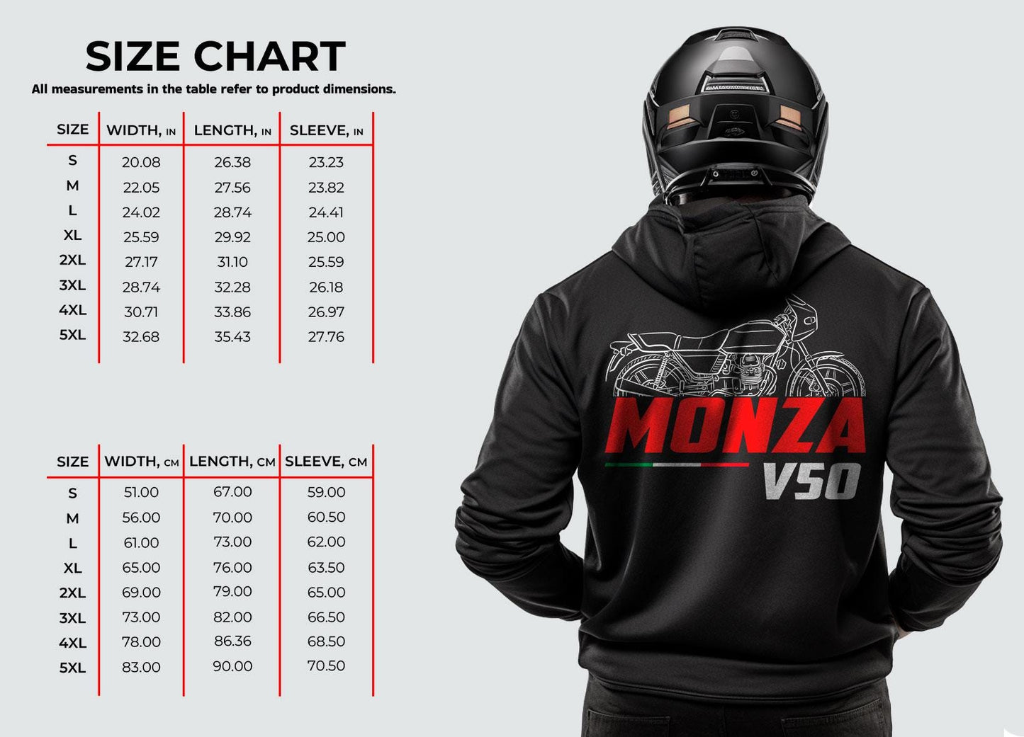 Moto Guzzi V50 Monza Inspired Hoodie - Motorcycle Sweatshirt for Riders