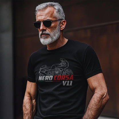 Moto Guzzi V11 Nero Corsa 2003 - 2005 Inspired T-Shirt - Motorcycle Tee Shirt for Riders