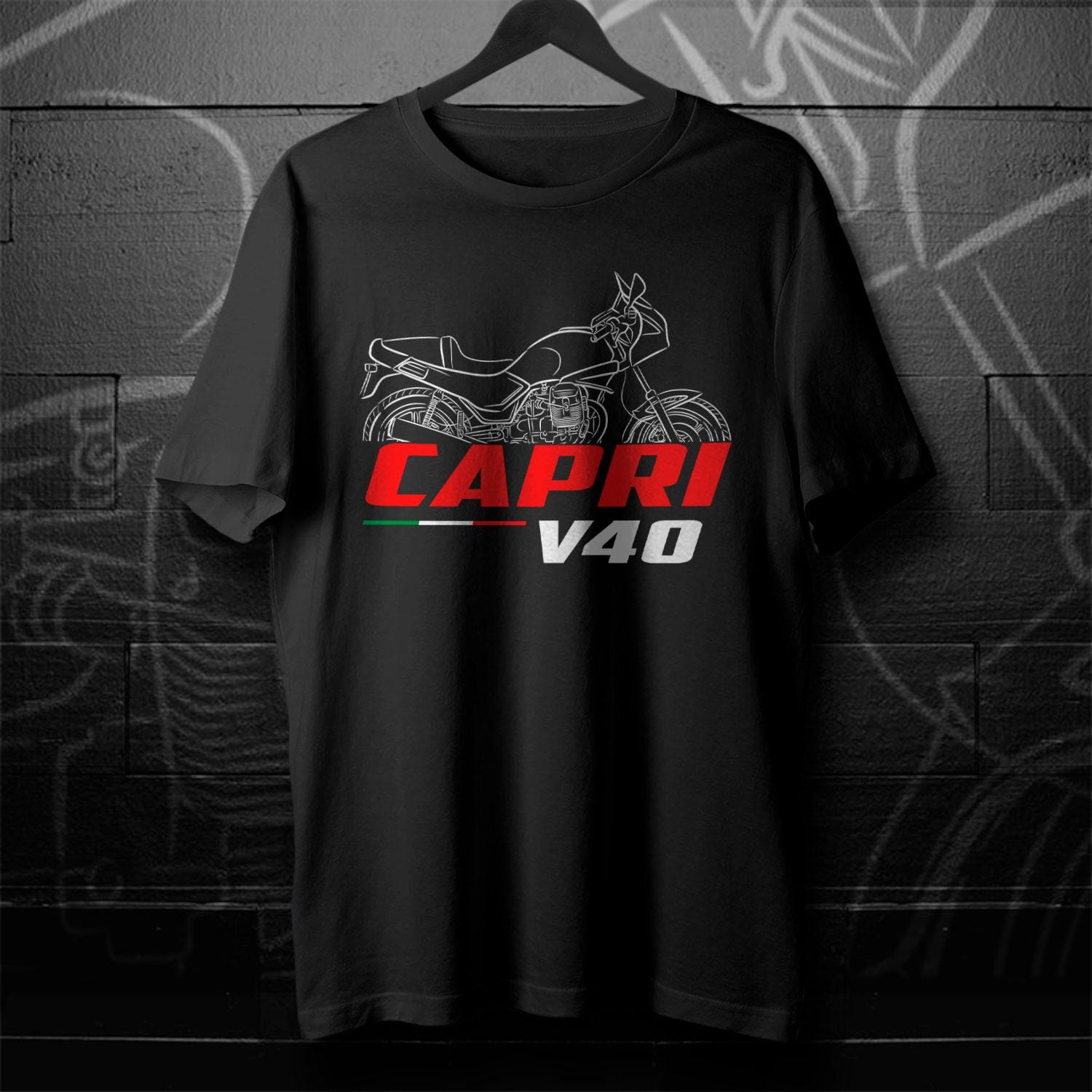 Moto Guzzi V40 Capri 1988 - 1990 Inspired T-Shirt - Motorcycle Tee Shirt for Riders