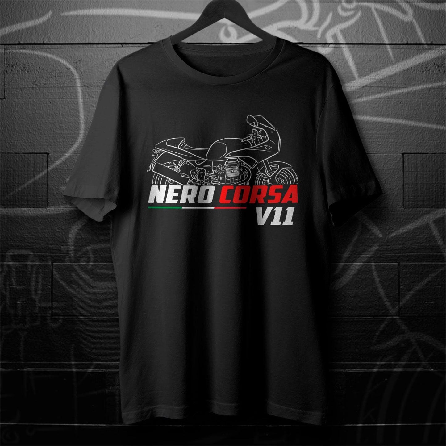 Moto Guzzi V11 Nero Corsa 2003 - 2005 Inspired T-Shirt - Motorcycle Tee Shirt for Riders