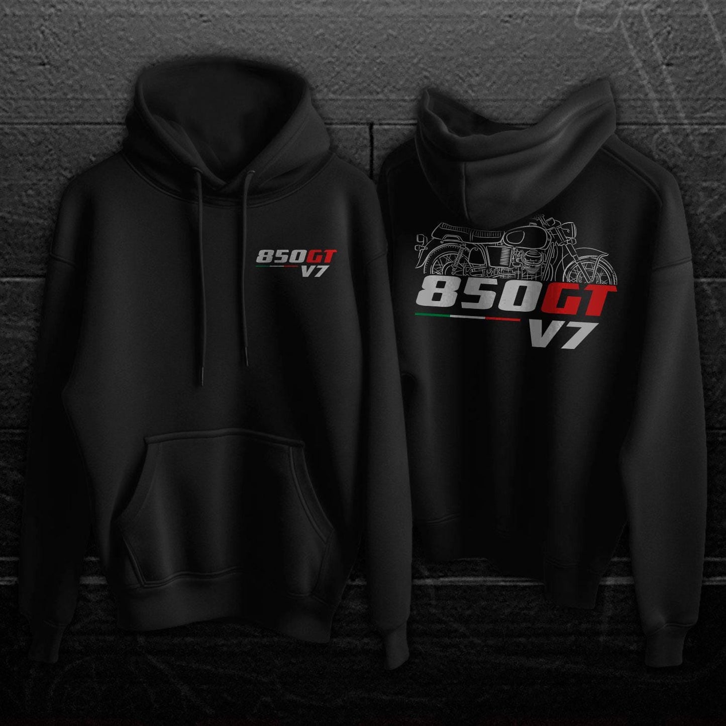 Moto Guzzi V7 850 GT & 850GT California Inspired Hoodie - Motorcycle Sweatshirt for Riders