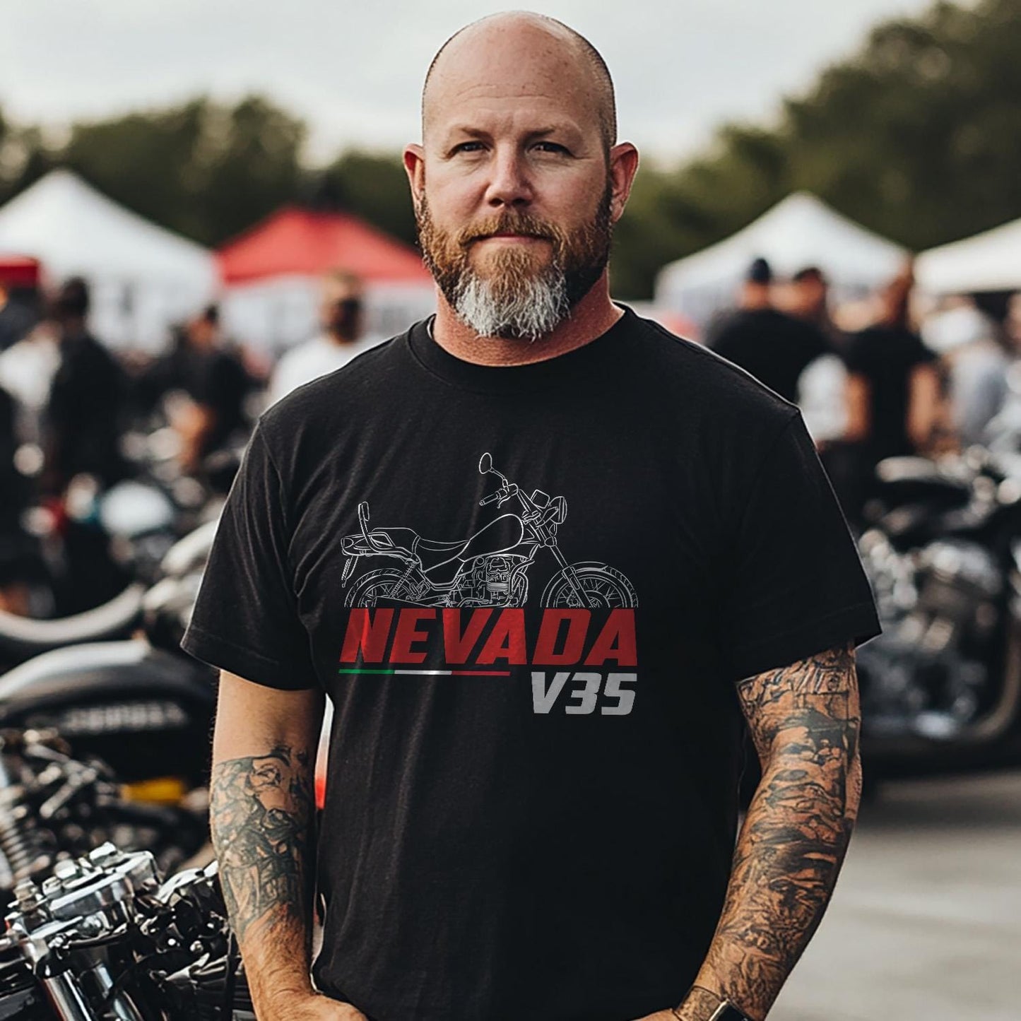 Moto Guzzi V35 Nevada 1992 - 1994 Inspired T-Shirt - Motorcycle Tee Shirt for Riders