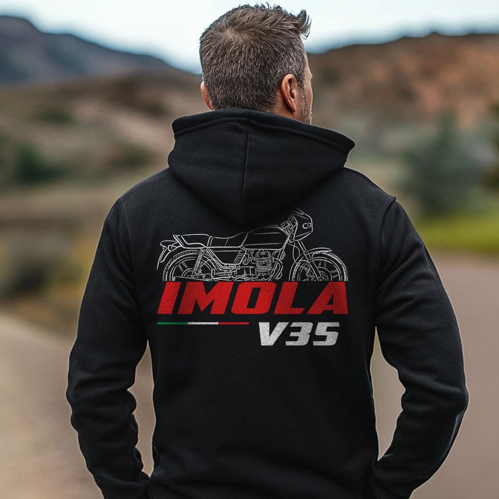 Moto Guzzi V35 Imola Inspired Hoodie - Motorcycle Sweatshirt for Riders
