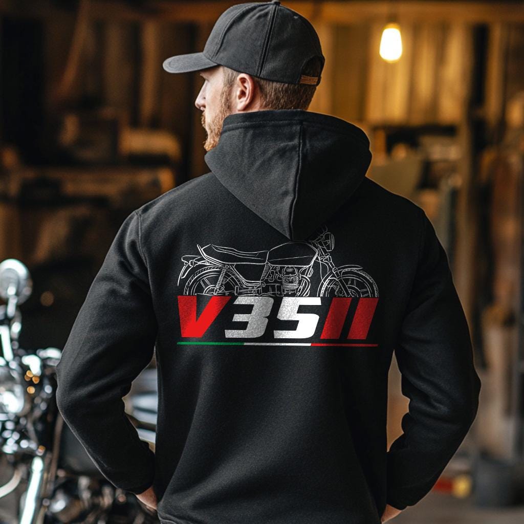 Moto Guzzi V35 II & III Inspired Hoodie - Motorcycle Sweatshirt for Riders
