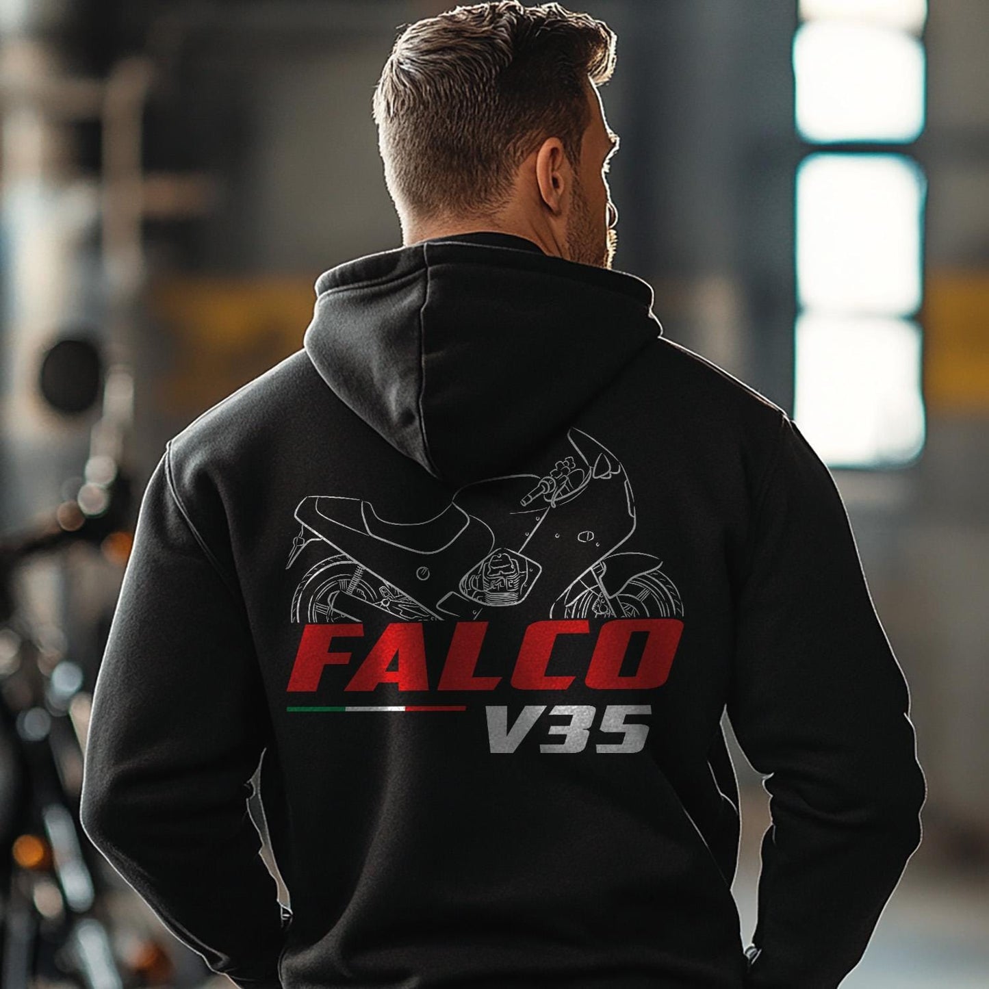 Moto Guzzi V35 Falco 1988 Inspired Hoodie - Motorcycle Sweatshirt for Riders
