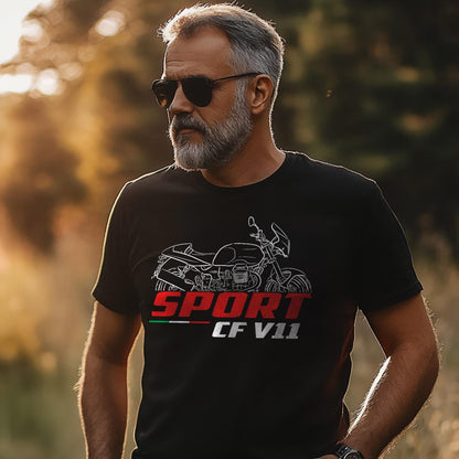 Moto Guzzi V11 Sport | CF | Naked & Scura Inspired T-Shirt - Motorcycle Tee Shirt for Riders