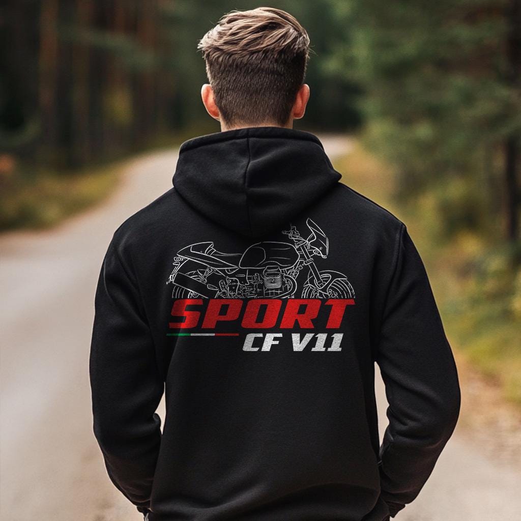 Moto Guzzi V11 Sport | CF | Naked & Scura Inspired Hoodie - Motorcycle Sweatshirt for Riders