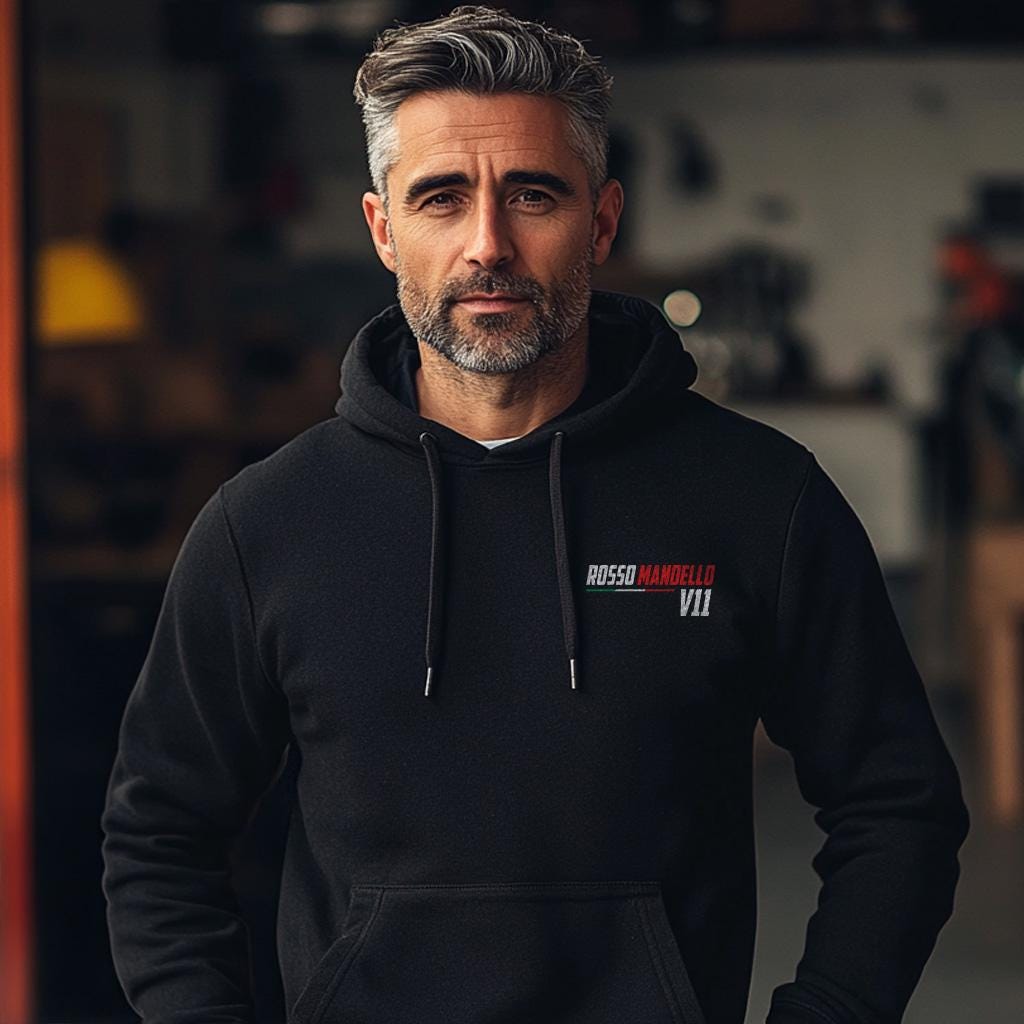 Moto Guzzi V11 Rosso Mandello Inspired Hoodie - Motorcycle Sweatshirt for Riders