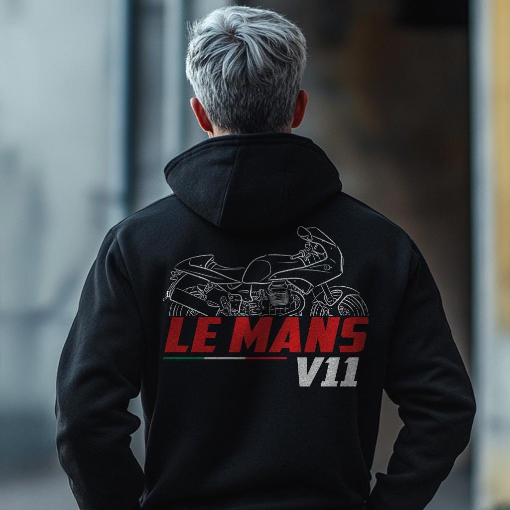 Moto Guzzi V11 Le Mans Inspired Hoodie - Motorcycle Sweatshirt for Riders