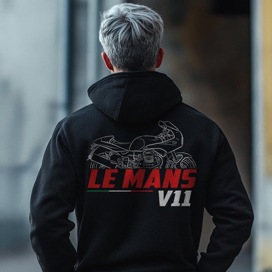 Moto Guzzi V11 Le Mans Inspired Hoodie - Motorcycle Sweatshirt for Riders