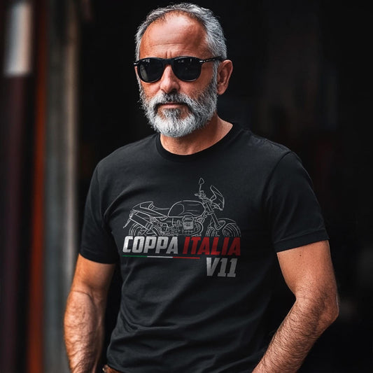 Moto Guzzi V11 Coppa Italia 2004 - 2005 Inspired T-Shirt - Motorcycle Tee Shirt for Riders